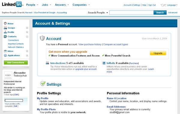 социальная сеть LinkedIn