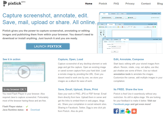 Pixtick создание скриншотов