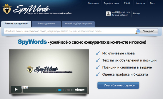 сервис SpyWords