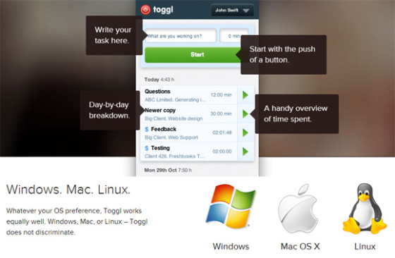 Десктопное приложение Toggl 